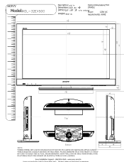 Sony KDL-32EX500 Dimensions Diagram