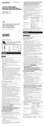 Sony MSX-M4GS Operating Instructions