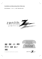 Zenith XBR413 Operating Guide
