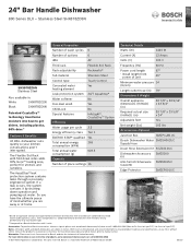 Bosch SHX878ZD5N Product Spec Sheet