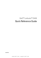 Dell Latitude D430 Quick Reference Guide