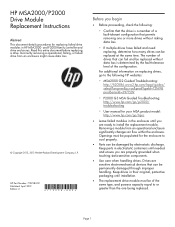 HP MSA2324i HP MSA2000/P2000 Drive Module Replacement Instructions