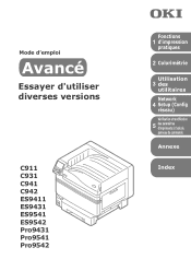 Oki C941dp C911dn/C931dn/C941dn/C942 Advanced User Manual - French