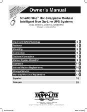 Tripp Lite SU5000RT4U Owner's Manual for SU5000RT4U/SU6000RT4U/SU8000RT4U UPS 932611