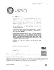 Vizio VO32LFHDTV10A VO32LF HDTV User Manual