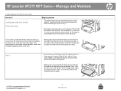 HP LaserJet M1319 HP LaserJet M1319 MFP - Manage and Maintain