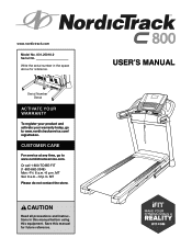 NordicTrack C 800 Treadmill English Manual