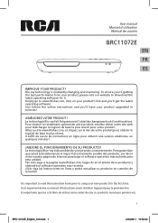 RCA BRC11072E BRC11072E Product Manual
