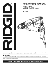 Ridgid R7111 Owners Manual
