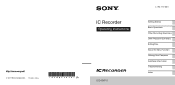 Sony ICD-SX712 Operating Instructions (Large File - 11.69 MB)