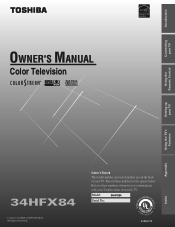 Toshiba 34HFX84 User Manual