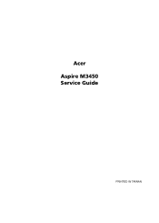 Acer Aspire M3450 Acer Aspire M3450 Desktop Service Guide