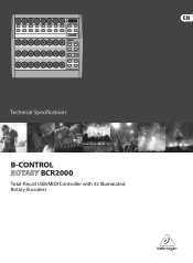 Behringer BCR2000 Specification Sheet