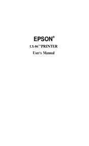 Epson LX-86 User Manual