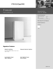 Frigidaire FKFU13M2HW Product Specifications Sheet (English)