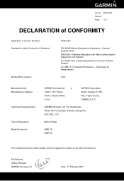 Garmin GMR 18 Declaration of Conformity