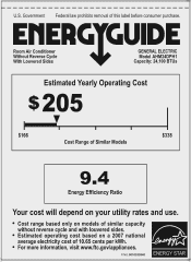 GE AHM24DP Energy Guide