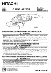 Hitachi G23SR Instruction Manual