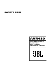 JBL AVR 480 Owners Manual English