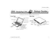 Lenovo ThinkPad 390 Setup Guide for the ThinkPad 390