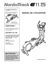 NordicTrack E 11.5 Elliptical French Manual