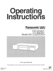 Panasonic AGTL350 AGTL350 User Guide