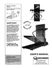 ProForm 785 Treadmill English Manual