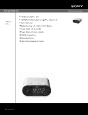 Sony ICF-C218WHITE Marketing Specifications (White)