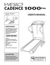 Weslo Cadence 1000 Fm Uk Manual
