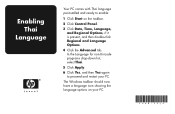 HP Pavilion t200 Desktop PCs - (English) Enabling Thai Language 5990-5624