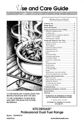 KitchenAid KDRP407HSS Use and Care Guide