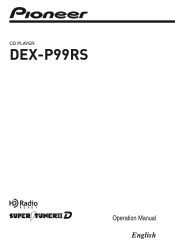 Pioneer DEX-P98R Operation Manual