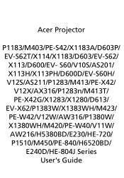 Acer X113PH User Manual