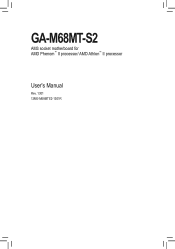 Gigabyte GA-M68MT-S2 Manual
