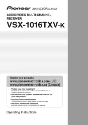Pioneer VSX-1016TXV Owner's Manual