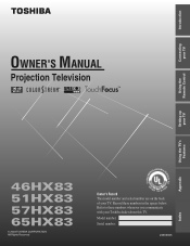 Toshiba 65HX83 Owners Manual