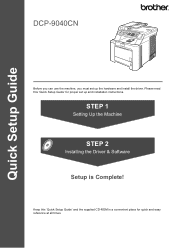 Brother International DCP-9040CN Quick Setup Guide - English