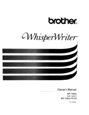 Brother International WP7550J Owner's Manual - English