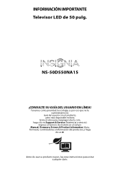 Insignia NS-50D550NA15 Important Information (Español)