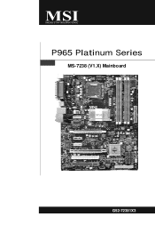 MSI P965 Platinum User Manual