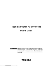 Toshiba e805 User Guide