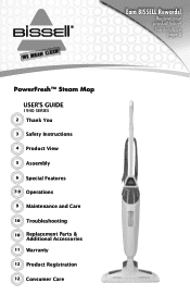 Bissell PowerFresh Steam Mop Hard Floor Cleaner 1940 User Guide