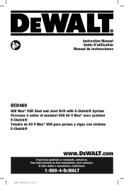 Dewalt DCD460T1 Instruction Manual