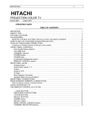 Hitachi 50EX12BA Owners Guide