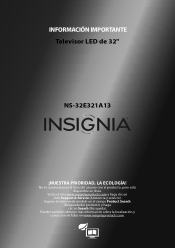 Insignia NS-32E321A13 Important Information (Spanish)