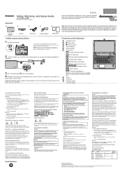 Lenovo B490 Laptop Safety, Warranty, and Setup Guide - Lenovo B490 and B590