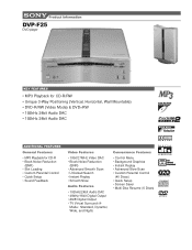 Sony DVP-F25 Marketing Specifications