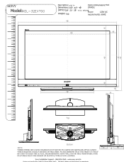 Sony KDL-32EX700 Dimensions Diagram