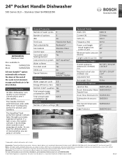 Bosch SHP865ZD5N Product Spec Sheet