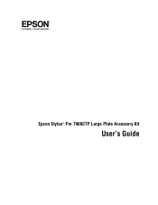 Epson Stylus Pro 7900 Computer To Plate System User's Guide - Large Plate Accessory Kit